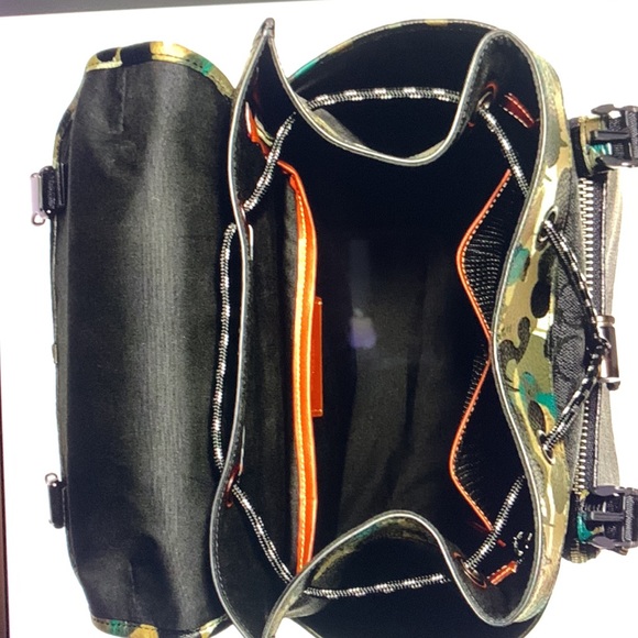 Coach League Flap Backpack In Signature Canvas With Camo Print - Picture 6 of 17